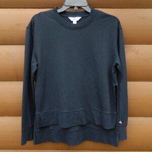 Joy Lab Cozy Flattering Layered Side Split Hem Sweatshirt in Black Size S